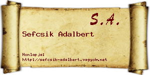 Sefcsik Adalbert névjegykártya